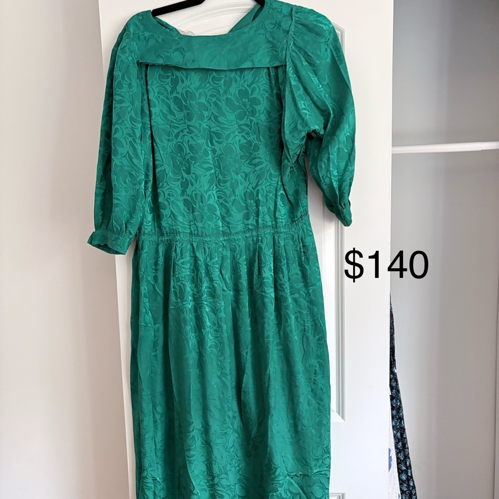 Elegant Green Floral Dress